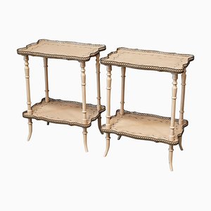 English Painted Country House Occasional Tables, Set of 2