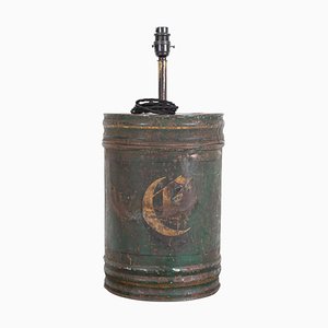 Lámpara inglesa con recipiente de té Toleware, siglo XIX
