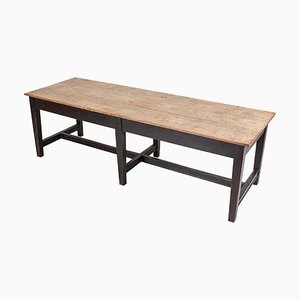 English 3-Plank Refectory Table in Oak, 19th Century