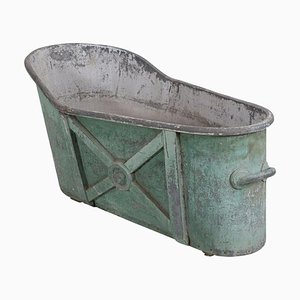 Vasca da bagno in zinco verde, Francia, XIX secolo