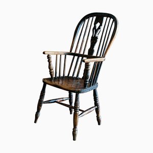Ebonisierter englischer Windsor Hoop Back Stuhl, frühes 19. Jh