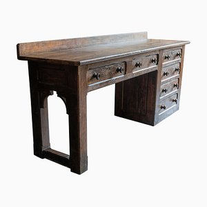 English 19th Century Oak Church Prep Table Counter
