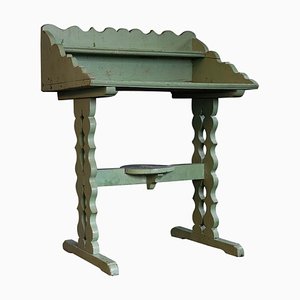 19th Century French Green Painted Oak Provincial Washstand