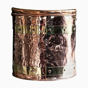 Copper and Brass Riveted Coal Bucket, Late 19th Century