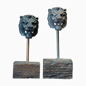 19th Century English Mounted Lion Masks in Cast Iron