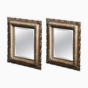 19th Century English Carved Giltwood and Plaster Mirrors, Set of 2