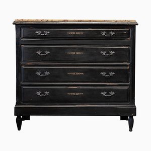 French Ebonised and Marble Commode, 19th Century