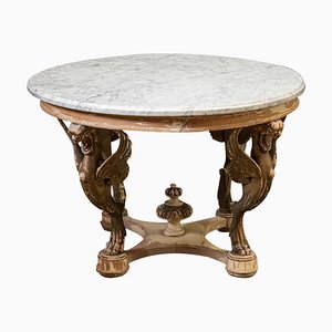 Late 19th Century Italian Carved and Gilded Marble Table