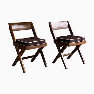 Model PJEC-010301 Library Chairs by Pierre Jeanneret & Eulie Chowdhury, 1959, Set of 2