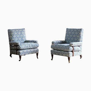19th-Century England Open Armchairs from Howard & Sons, 1850, Set of 2