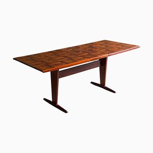 Parquetry Rosewood Dining Table by Guiseppe Scapinelli, Brazil, 1950