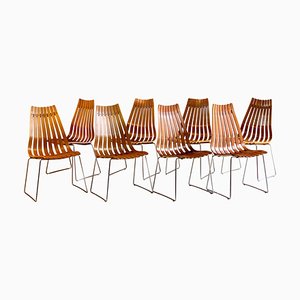 Scandia Teak Dining Chairs by Hans Brattrud for Hove Mobler, 1970s, Set of 8