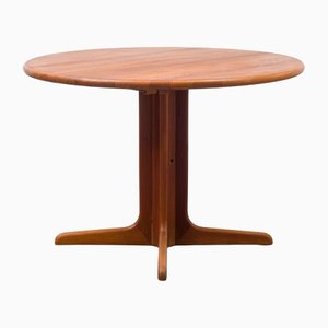 Round Teak Dining Table With Insert Plate, Denmark, 1960s