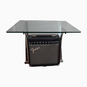 Low Table with Glass and Iron with Fender Champions 20 Amplifier