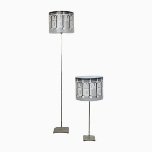 Late 20th Century Italian Fornasetti Table & Floor Lamps, Set of 2