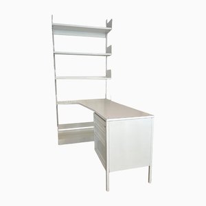 White Bookcase with Integrated Desk from Lips Vago, Italy, 1970s
