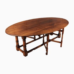 Large Oak Drop Leaf Dining Table