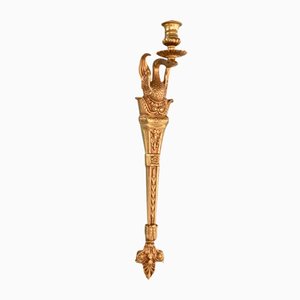 Empire Style Gilded Bronze Wall Candle Holder, France