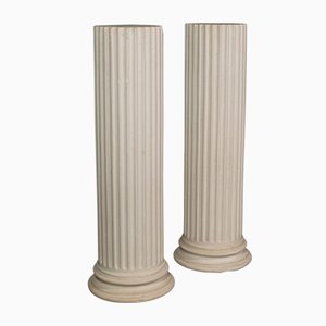 Englische Vintage Jardiniere Säulen, 2er Set