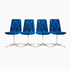 Chaises Pivotantes Vintage avec Motif Floral, 1960s, Set de 4