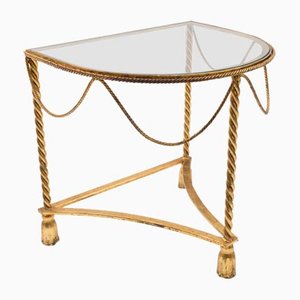 Italian Gold Plated Side Table, 1960s