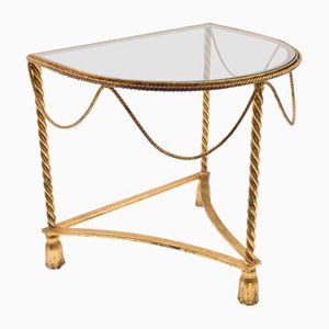 Table d'Appoint en Plaqué Or, Italie, 1960s