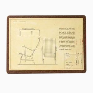 Schwedische Vintage Stuhl Lehrtafel von Folke Ekblad, 1950er