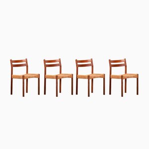 Vintage Scandinavian Chairs in Danish Rope, Set of 4