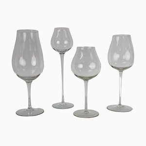 Grands Gobelets en Verre, Tchécoslovaquie, 1960s, Set de 4