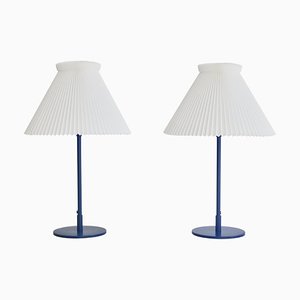 Lámparas de mesa azules de Flemming Agger para Le Klint, años 70. Juego de 2