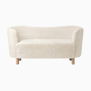 Off White Sheepskin and Natural Oak Mingle Sofa by Lassen