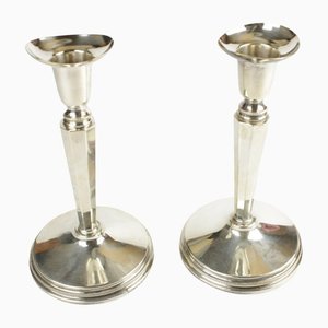 Silver Candleholders from Mema, Set of 2