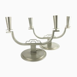 Candelabros de estaño de Carl-Einar Borgström para Ystad Metall. Juego de 2