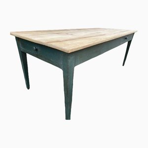 French Refectory Dining Table with Scrub Top, 1870