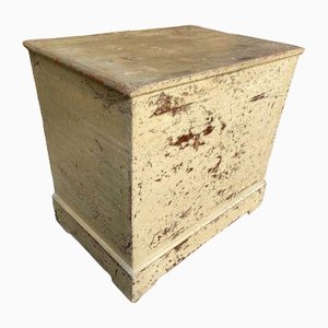 English Pine Painted Grain Linen Box, 1840