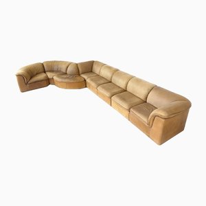 Large Vintage Modular Sofa in Leather from Laauser, Set of 8