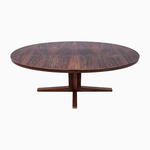Oval Dining Table in Rosewood with Chairs by John Mortensen for Heltborg Møbler, 1960s, Set of 5