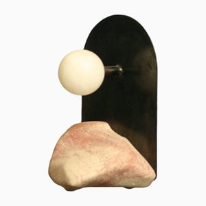 Brass, Marble and Alabaster SH-00 High Sculptural Lamp by Edouard Sankowski for Krzywda
