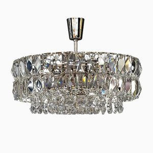 Nickel Crystal Chandelier from Bakalowits & Söhne, 1950s