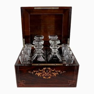 Meuble à Liqueur Charles X en Bois Précieux, 19ème Siècle