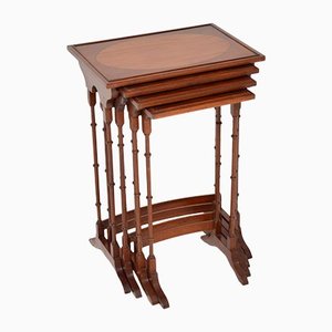 Antique Georgian Style Nesting Tables in Satin Wood