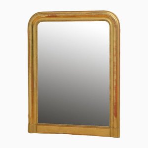Espejo de pared francés Louis Philippe de madera dorada