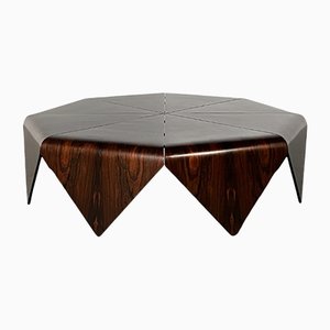 Palisander Petalas Couchtisch von Jorge Zalszupin von The Brazil Workshop, 1960er