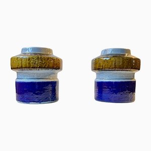Gestreifte Keramikvasen Titus von Olle Alberius für Rörstrand Sweden, 1960er, 2er Set