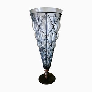 Jarrón de cristal de Murano transparente
