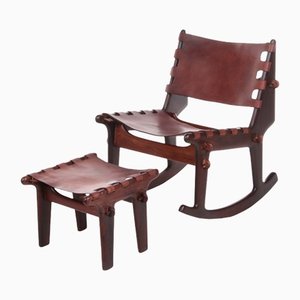 Set of Vintage Rocking Chair by Angel Pazmino for Muebles De Estilo, 1960
