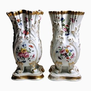 Vases en Forme de Napoléon III de Porcelaine De Paris, Set de 2