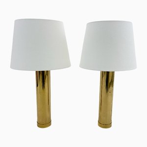 Swedish Brass Table Lamps from Bergboms, Set of 2