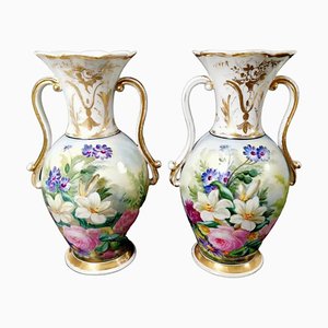 Vases Napoléon III de Porcelaine de Paris, France, Set de 2