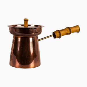 Coffee Pot in Copper with Bamboo Handle, 1950s